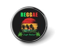 Reggae - Pin redondo de metal con diseño de música