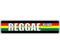 Reggae Rainbow Theme - Letrero de metal de 4 x 16 pulgadas para restaurante, bar, carretera, decoración de puerta y calle