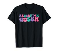 Reggaeton Queen para mujer, retro, vintage, ondulado, Groovy Camiseta