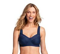 Reggiseno di Cotone Comodo Senza Ferretto Miss Mary Broderie Anglaise 95I Dark Blue