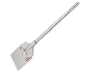 Regiis Tech SDS Max - Rascador de suelo de 6 x 24.4 pulgadas, mango extraíble, removedor de adhesivos para suelos de azulejos anchos, herramienta de extracción fina para taladro de martillo giratorio