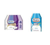Regina Sensación - 42 Rollos de Papel Higiénico, 175 Hojas de Triple Capa, Delicadamente Perfumado + Regina Blitz Papel de Cocina - 5 Rollos, 100 Maxi-Hojas de 3 Capas, Embalaje de Papel Reciclable