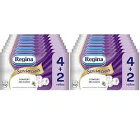 Regina Sensación - 84 Rollos de Papel Higiénico, 175 Hojas de Triple Capa, Extracto Natural de Algodón Y Delicadamente Perfumado, Envase de Plástico Reciclado al 60%, Papel 100% Certificado FSC