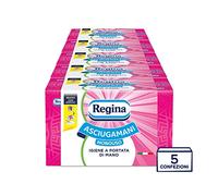 Regina Toallas desechables - 5 paquetes de 100 servicios cada una, toallas desechables prácticas e higiénicas, 100% celulosa FSC, biodegradables, paquete dispensador