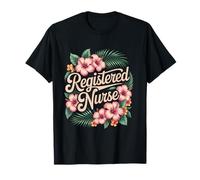 Registered Nurse Hawaiian Summer Vibes Nursing Apparel Camiseta