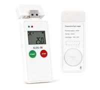 Registrador de datos de temperatura: grabador de temperatura reutilizable con pantalla LCD grande, termómetro registrador con informes PDF, grabadora de temperatura digital USB, 65000 puntos, alta