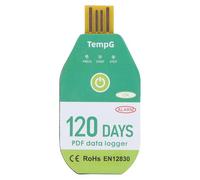 Registrador de datos de temperatura USB IP67 Generador de informes PDF desechable resistente al agua para logística de cadena de frío Material ABS 14 g (120 días)