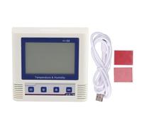 Registrador de Datos de Temperatura y Humedad con Pantalla LCD, Sensor Incorporado, USB DC 5V, 260000 Registros - Alta Precisión, Alarma Límite, Ideal para Laboratorio y (datos de grupo de 26W)