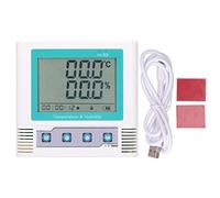 Registrador de Datos de Temperatura y Humedad con Pantalla LCD, Sensor Incorporado, USB DC 5V, 260000 Registros - Alta Precisión, Alarma Límite, Ideal para Laboratorio y (Datos de grupo de 208W)
