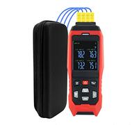 Registrador de datos de Termómetro Termopar 4 canales digitales tipo K con 5000 grupos de Registro de Temperatura Programable -200~1372°C rango de medición Alarma audible y visible Recubrimiento ADJ