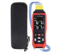 Registrador de Datos de Termómetro Termopar Termómetro Digital Tipo K de 4 Canales, Registrador de Datos de Temperatura en Tiempo Real, 5000 Grupos de Registros, Alarmas Acústicas/Visuales -328~2501°F