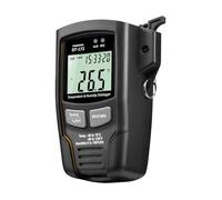 registrador de datos Registrador de datos compacto de temperatura y humedad con memoria de 32 000, higrómetro y medidor de humedad.(Black)