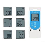 Registrador de datos USB de temperatura y humedad con pantalla LCD, 32.000 puntos de medición, -30 a +60 °C / 0 - 85% RH, carcasa ABS, para almacenamiento, logística y monitoreo de cadenas de frío