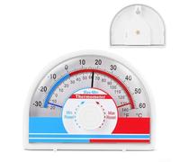 Registrador de temperatura mínima máxima, escala dual para termómetro de dial -30 a 60 C, medidor de reinicio manual para invernadero, almacén, interior y exterior