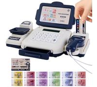 registradora de Juguetes - con escáner de pistón y calculadora de Aprendizaje | Fuerte para Monedas y Tarjetas, Juego de imitación de comerciante | para niños, niñas, Aprender a Contar, ABS