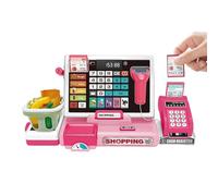 registradora para - Máquina de de tienda de juguetes, dispositivo interactivo de práctica de conteo, equipo de juego de aprendizaje temprano, de juego de rol realista |