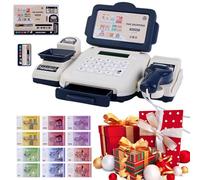 Registratore di cassa Giocattolo - Registratore con Scanner, Calcolatrice Reale & per Gioco di Ruolo | per Bambini 3+ Anni, Apprendimento Matematico, Gioco Shopping Regalo Compleann