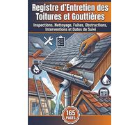 Registre d’Entretien des Toitures et Gouttières: Inspections, Nettoyage, Fuites, Obstructions, Interventions et Dates de Suivi