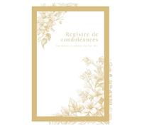 Registre de condoléances: 7 x 10 po Format 17,78 × 25,4 cm Couleurs intérieures 76 pages couverture brillante et souple - Pour honorer la mémoire d'un être cher