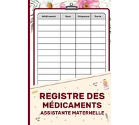 Registre medicament et soin assistante maternelle:Carnet d'administration des médicaments pour les enfants, Registre de soin et des médicaments
