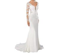 Registro Civil de Vestidos de Novia, Vestidos de Novia, Sirenas, Cintas Largas, Vestidos de Novia, TAIGUHUI, Blanco, 52