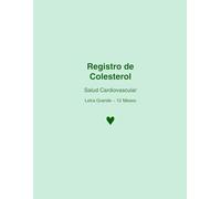 Registro de Colesterol Seguimiento de Salud Cardiovascular Letra Grande para Personas Mayores (12 Mese