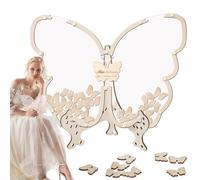 Registro de invitado de Mariposa, Butterfly Baby Shower Baby Guest Book - Libro de visitas de Madera Recepción de Boda | Elegante Libro de visitas, Recuerdos para la graduación de cumpleaños