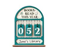 Registro De Lectura De Madera, Contador Anual, Soporte De Libros De Madera, Rastreador Anual, Placa De Hito De La Biblioteca Del Hogar, Decoración De Estantería