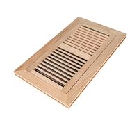 Registro de suelo de madera de roble blanco, montaje empotrado con marco, 15,2 x 30,5 cm con amortiguador, sin terminar