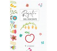 Registro del Docente 9Classi: Quaderno per Insegnanti della Scuola Primaria per primo e secondo quadrimestre | Traccia i progressi degli studenti e semplifica la valutazione | Grande Formato A4.