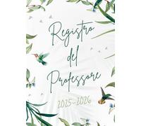 Registro del professore: 9 classi - con agenda mensile e sezioni per argomenti trattati, colloqui con i genitori, valutazioni, consigli di opertina rigida