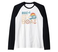 Regla #1 No te caigas del Barco Camisa Crucero Camiseta Manga Raglan