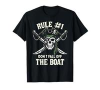 Regla #1 No te caigas del Barco Pirata Regalo de Fiesta Camiseta
