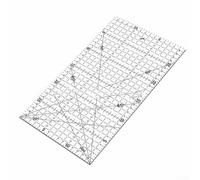 Regla acrílica de patchwork con marcas transparentes y bordes de seguridad redondeados diseñada para coser, acolchar y cortar tela precisa (negro)