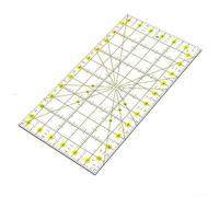 Regla acrílica de patchwork con marcas transparentes y bordes de seguridad redondeados diseñada para coser, acolchar y cortar tela precisa (regla de retazos de dos colores)