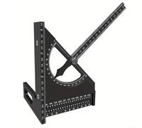 Regla ajustable multiángulo para trazar y marcar con precisión, fabricada con aleación de aluminio para mayor durabilidad (pulgadas negras)