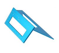 Regla angular multifuncional de aleación de aluminio de 45/90 grados, medidor de ángulos para carpintería con escalas métricas grabadas con láser, herramienta de marcado de (Azul)