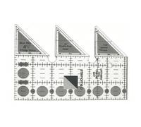 Regla antideslizante, herramienta de doble escala de 45 grados para tela, regla transparente para acolchar, para , tejer, ganchillo, bordado, manualidades, envoltura, hogar, estudio y
