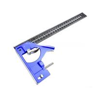 Regla cuadrada combinada multifuncional, hoja de acero inoxidable de 300 mm con base de aleación de aluminio, escala grabada, dibujo circular rápido (radio de 1-27 cm), para carpintería y marcado