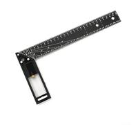 Regla cuadrada de aleación de aluminio para marcado de ángulo de carpintería de 90 grados, con agujero para aguja de línea y mango antideslizante para un posicionamiento preciso (30 cm)