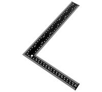 Regla cuadrada de metal en L, regla cuadrada métrica de acero inoxidable, herramienta de medición para ingenieros maquinistas, ingenieros maquinistas, corte y medición precisos, color negro, 20 x 30