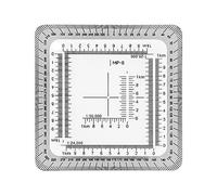 Regla cuadrada GrooveHole MP8 Grid Geographic Coordinate Ruler for TacticalLearning&Training Troop Coordinate Scale Reading Topographic Map Scale