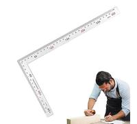 Regla cuadrada, herramienta de dibujo en forma de L de acero inoxidable, 5.91 x 11.81 pulgadas, ángulo recto, cuadrado en L, para carpinteros, ingenieros, carpintería, construcción, diseño de dibujo