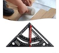 Regla cuadrada triangular de carpintero de aleación de aluminio de 7 pulgadas con transportador, guía de inglete y escalas de corte de plomada para carpintería, techos y marcos (7 pulgadas británicas)
