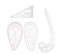 Regla Curva de 4 Uds., Regla de Botón de Forma Variable de Plástico, Regla de Clasificación para Cortar Pruebas de Corte, Reglas para Bolsas de Clavijas