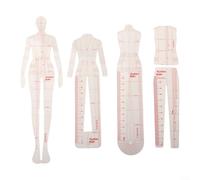 Regla curva para hacer patrones y costura, herramienta esencial de diseño de moda para dibujar líneas y estilos, juego de plantillas de sastrería transparentes (B)