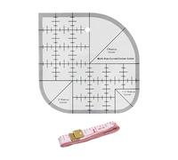 Regla curva y suave para plantillas y costura Patchwork - Juego de herramientas con bordes redondos y angulares antideslizantes