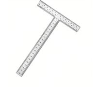 Regla de acero inoxidable en forma T integrada 1 pieza con ángulo recto 90 grados y escala engrosada(130x100mm)