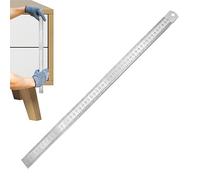 Regla de acero inoxidable, herramienta de medición, regla de dibujo de borde recto de 21.6 pulgadas para ingeniería, medición, reglas de metal para estudiantes, dibujo, manualidades, hogar