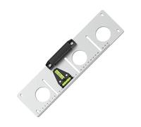 Regla de acero inoxidable, ranura de posicionamiento de línea de pintura, localizador de dibujo de enchufe de electricista con escala transparente y accesorio de renovación del hogar de burbujas